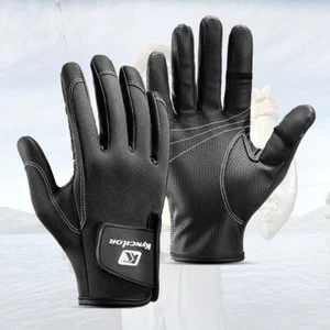 Men's Women's Open-finger Gloves Fishing Non-slip Waterproof Fleece Warm Gloves - Picture 1 of 19
