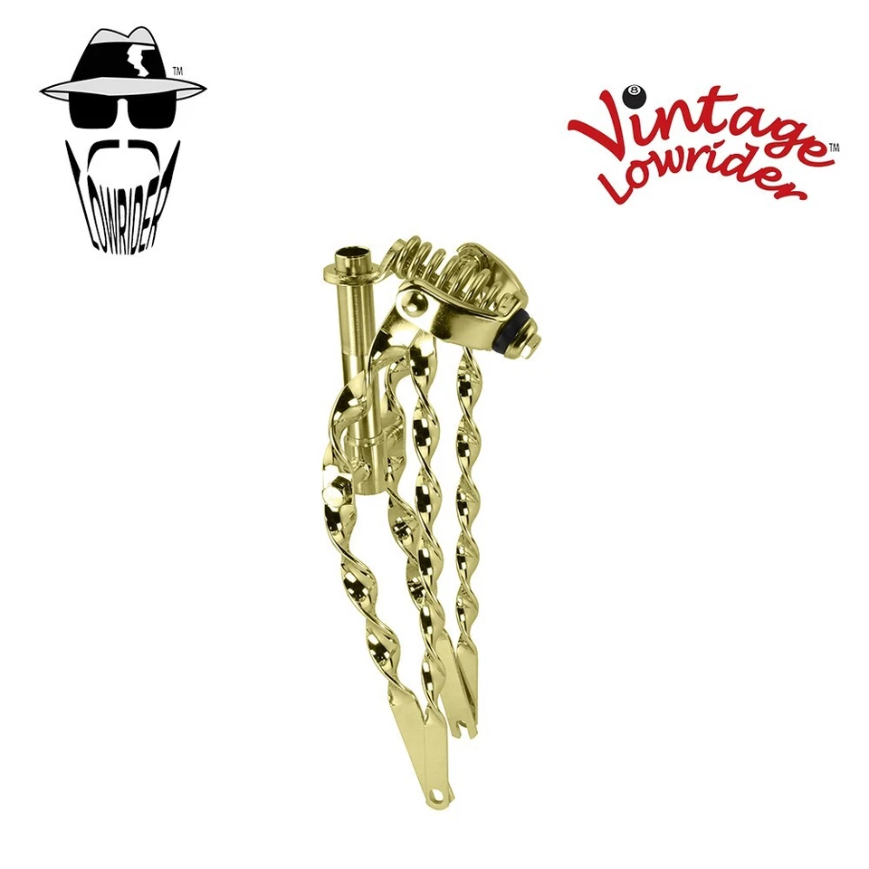 Original Vintage Lowrider 16" Bicycle Classic Flat Twisted Spring Fork GOLD - Image 1 of 1