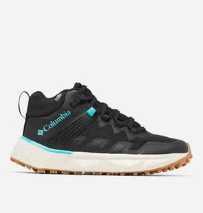 Columbia UK 8 Women's Facet 75 Mid Outdry Hiking Shoes Black/Bright Aqua - Picture 1 of 8
