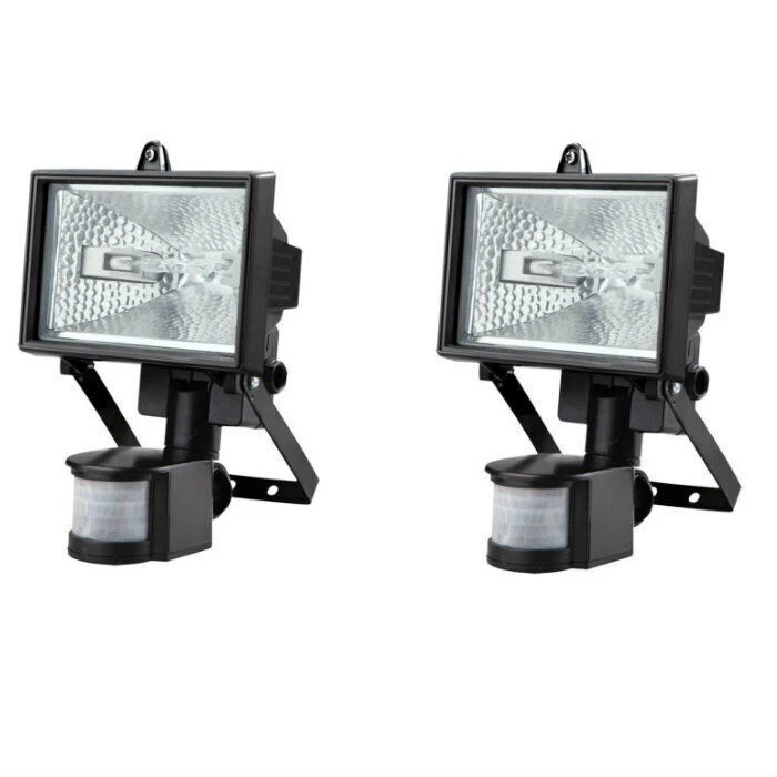 2x 500W HALOGEN FLOODLIGHT SECURITY LIGHT WITH MOTION PIR SENSOR WITH BULB - Image 1 of 1