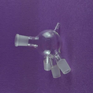 Lab Glass Distillation Receiver Cow Shape 24/29 with the Vacuum hose - Picture 1 of 1