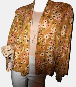 Sonoma for Life  Women's Floral Wrap Blouse S, gold, pink,green - Picture 1 of 3