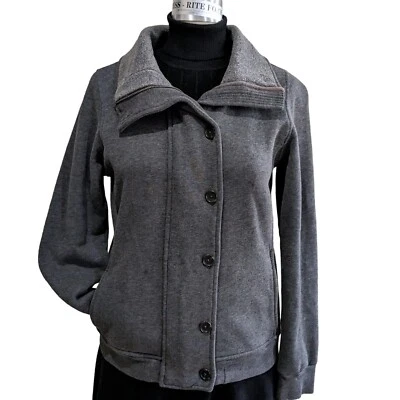 Martin + Osa женщин молнии спереди вязаный флис куртка уголь серый размер средний  - Изображение 1 из 4