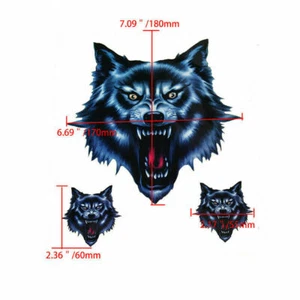 Wolf Head Helmet Stickers Car Bike Decal Cool fit for Motorcycle ATV Scooter - Picture 1 of 5