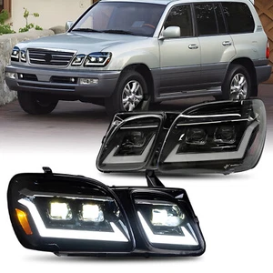 HC LED RGB HeadLights For Lexus LX 470 1998-2007 Start UP Animation 2pcs - Picture 1 of 20
