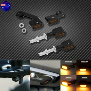 4PCS Handlebar Brake Clutch Mini Turn Signal Indicator Fit For Harley Touring - Picture 1 of 12