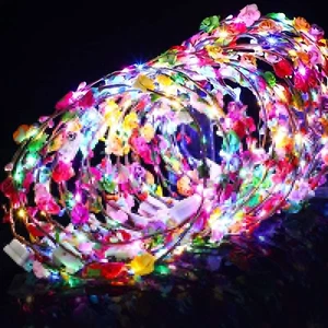 180 Pieces LED Flower Crown Headbands Bulk Multicolor Light up Floral Wreath Cro - Picture 1 of 8
