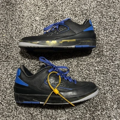 Tamanho 10 - Off-White x Air Jordan 2 Retro SP Preto Baixo Varsity Royal - Imagem 1 de 4