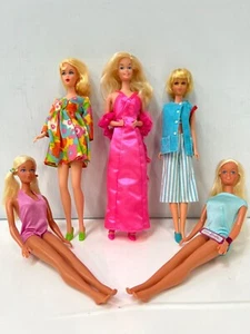 Lot Of 5 Vintage Barbie Dolls With Outfits By Mattel - Picture 1 of 24