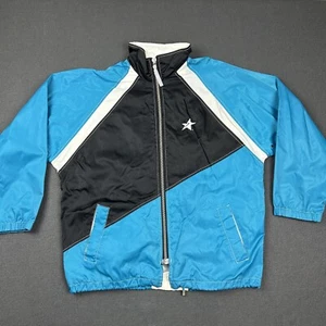 Vintage Converse Jacket Mens Size Large Blue Hooded Full Zip Rain Windbreaker - Picture 1 of 18