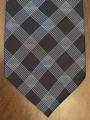 Мужской галстук Merona черный 100% шелк сделано в Китае - Изображение 1 из 4