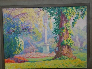 Antique Signed Achille Pijohrien Impressionist Colorful Watercolor Painting - Picture 1 of 13