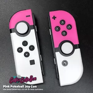 Pink Poke ball Nintendo Switch Joy Con - Picture 1 of 2