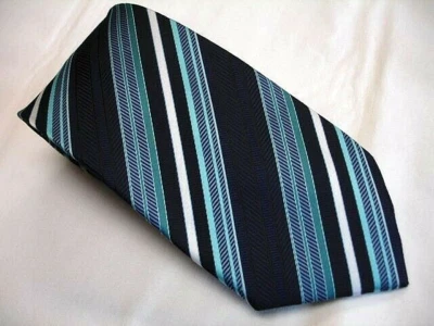 ALEXANDER JULIAN Colours All Woven Stripe Polyester Tie NWOT Foto 1 de 4