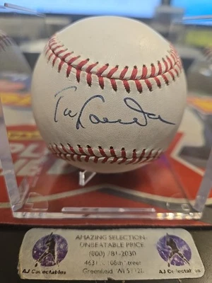 Бейсбольный мяч с автографом Томми Ласорды Rawlings сертифицированный JSA подлинный с чехлом - Изображение 1 из 4