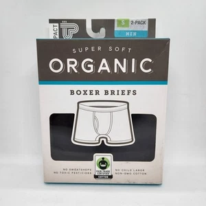 New ~ Pact Men's Super Soft Organic Boxer Briefs 2-Pack ~ size S ~ 28-30 inch - Picture 1 of 2