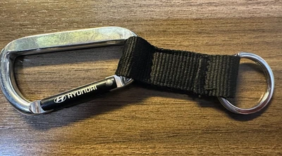 NEW OEM HYUNDAI CARIBINER STLE KEYCHAIN WITH BRAIDED STRAP - Image 1 of 3