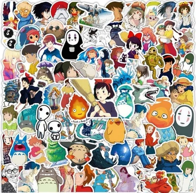 100PCS Cartoon Anime Miyazaki Hayao Stickers for Laptop, Studio Ghibli