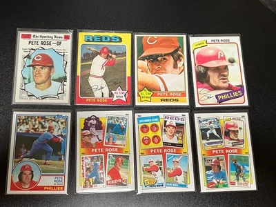 Vintage Topps Pete Rose Lot 1970, 1975, 1976, 1980, 1982 and 1986 8 cards - Image 1 of 4