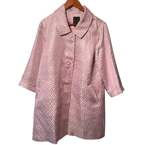Neu mit Etikett H by Heidi Weisel Mantelkleid rosa metallic Herz Knopfleiste Größe L - Bild 1 von 5