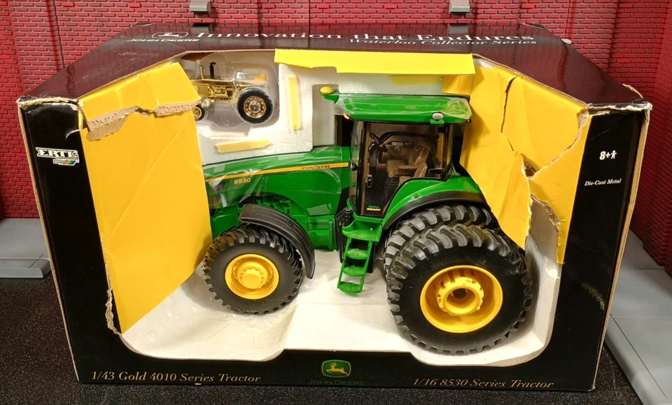2005 John Deere Waterloo Collector 1/43 Gold 4010 1/16 8530 Tractor Ertl Britain - Image 1 of 4