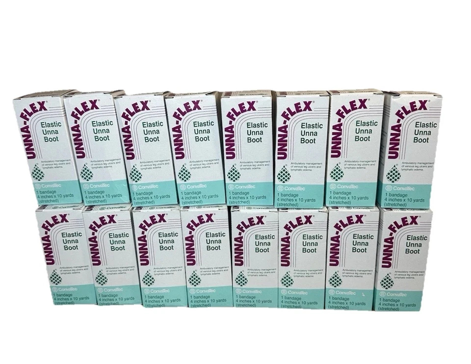 Lot of 16 ConvaTec UNNA-FLEX Elastic Unna Boot 4"x10yd Zinc Oxide Paste Bandage - Image 1 of 4