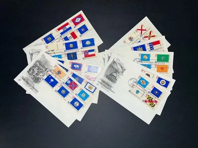 GandG Stamps US First Day of Issue FDC 1976 State Flag Set of 10 Covers Blocks - Image 1 of 4