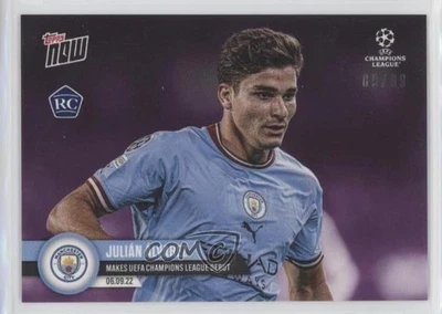 2022-23 Topps Now UCL Purple /99 Julian Alvarez Julián Álvarez #007 Rookie RC - Image 1 of 2