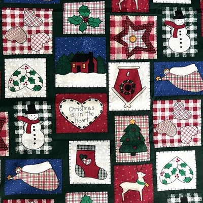 Fabric Traditions VTG 1994 Christmas Themed Cotton Patchwork NEW 2 & 1/4 Yards - Image 1 of 2