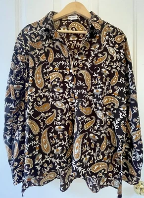 'AT LAST' Soho Shirt, Black Paisley, Synthetic Silk, UK 16 RRP £65 - Image 1 of 4