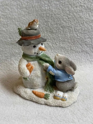 My Blushing Bunnies - Conejito con muñeco de nieve - 'La amistad pone una sonrisa en tu cara' Foto 1 de 4