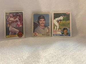 Set Of 3 Vintage Wade Boggs Boston Red Sox Baseball Cards With Bonus Veritek - Picture 1 of 8