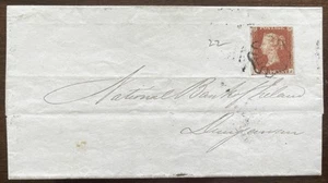 GB QV 1841 1d Red. SG8. VFU 3 Margin MX Cancel On folded letter Cover. - Picture 1 of 4