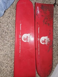 Vintage Smokey The Bear rot Gummi Remington Kettensäge Sägebalkenabdeckung - Bild 1 von 2