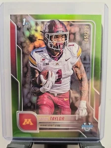 2025 Bowman Chrome University Darius Taylor #126 Lime Green 145/275 MINNESOTA - Picture 1 of 6