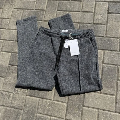 IKE BEHAR New York Men Jacquard Stretch Knit Herringbone Coal Jogger NWT $115 M - Image 1 of 4