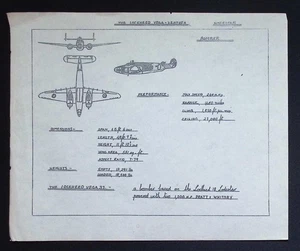 Original WWII Aircraft Recognition Drawing – Lockheed Vega Ventura - Picture 1 of 3
