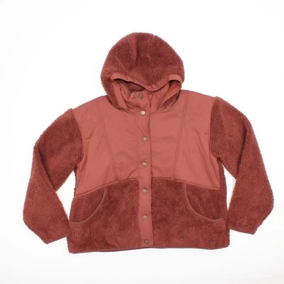 NWT Natural Reflections Women's Size XL Full Zip Brown Fleece Jacket Hooded - Image 1 of 4