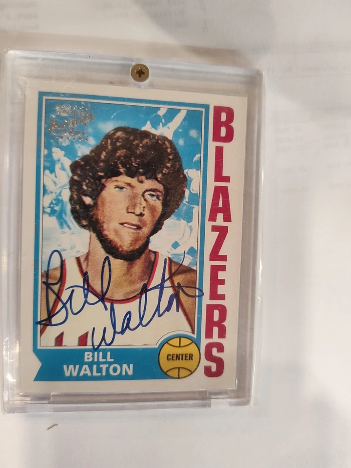 Bill Walton 1974 Topps #39 RC Portland Trail Blazers Firmado PSA ADN 10 Automático Foto 1 de 2