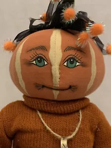 Vintage Joe Spencer Kürbiskopf Puppe Lucille Cheerleader Gallerie II Halloween - Bild 1 von 12