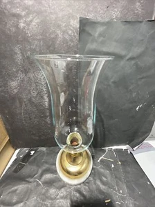 Vintage Clear Preowned Hurricane Glass Lamp Shade 1 5/8 X 9 3/4 Inches - Picture 1 of 13