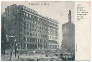 Postal de recuerdo Hodson Emporium Building San Francisco CA terremoto e incendio - Imagen 1 de 2