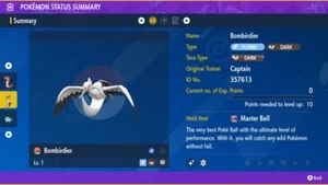 Pokemon Scarlatto Viola Ultra Lucido 6IV Bombirdier Scambio Veloce - Masterball GRATUITO - Foto 1 di 3