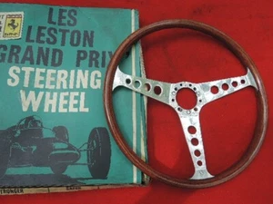 LES LESTON "Grand Prix" 15" Wood STEERING WHEEL 3 Spoke Porsche FERRARI Alfa BMW - Picture 1 of 24