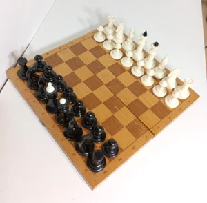 Vintage Soviet 1980s USSR plastic Chess Set 30 cm x 30 cm  Collectible - Picture 1 of 24