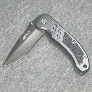MTech USA Foldable Pocket Knife Drop Point Gunmetal Gray 440 Steel 8” Liner lock - Picture 1 of 7
