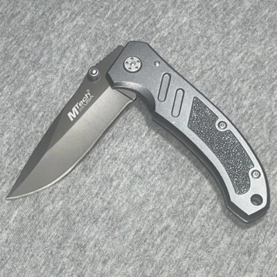 MTech USA Foldable Pocket Knife Drop Point Gunmetal Gray 440 Steel 8” Liner lock - Image 1 of 4