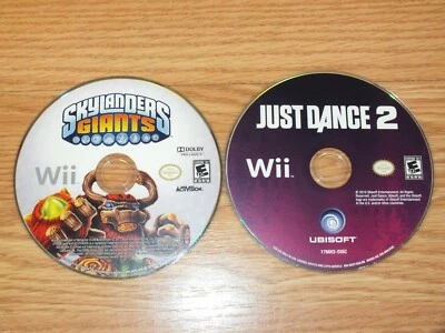 Lot of 2 Wii Games Just Dance 2/Skylanders Giants *GAME DISC ONLY* - Image 1 of 2