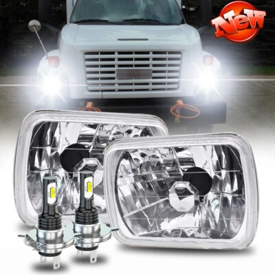 For Peterbilt 365 367 2008-2017 2SETS 7x6" LED Headlights DRL High/Low Beam NEW - Image 1 of 4