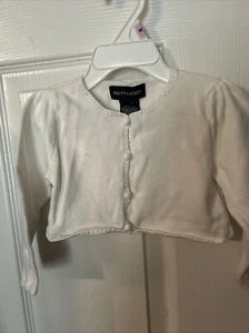 Ralph Lauren Toddler Girls Sweater White With Covered Buttons 18 M - Picture 1 of 3